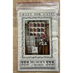 VTG 1987 Mumm's The Word CRAZY FOR CATS! Quilt Pattern 33"x34" Uncut